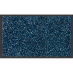 20" x 32", Blue Black, Washable Door Mat, Heavy Duty Non-Slip Entrance Rug